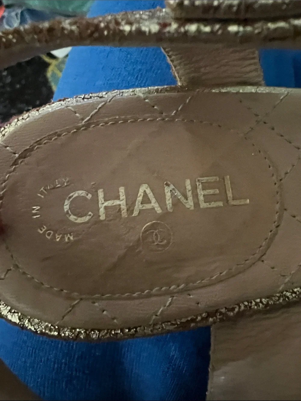 CHANEL Gold Sandal Women’s 39.5